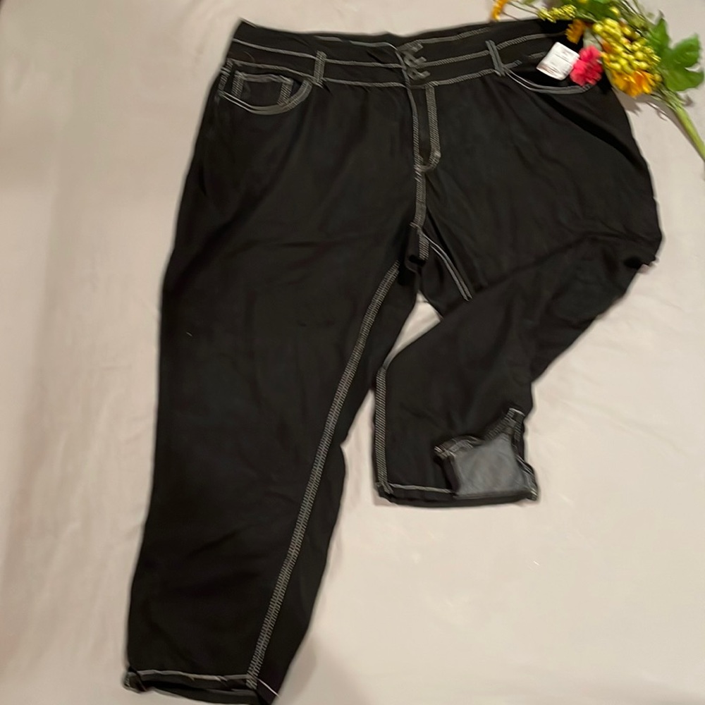 Cato Junior Plus 24 Black Cato Jeans Ankle Light Denim Pants Silver Accented NWT